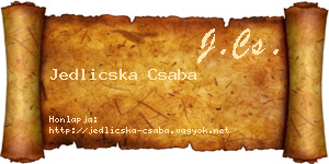 Jedlicska Csaba névjegykártya