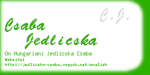 csaba jedlicska business card